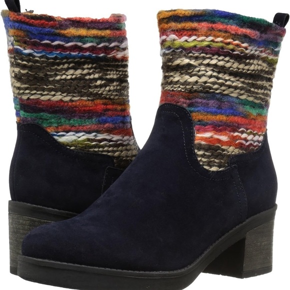 Muk Luks Brittani Navy women’s suede & knit bootie Sz-8. K - Picture 8 of 8